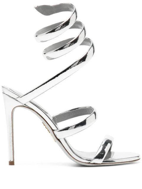 René Caovilla Cleo 100mm leather sandals - Silver - zdjęcie produktu nr 1
