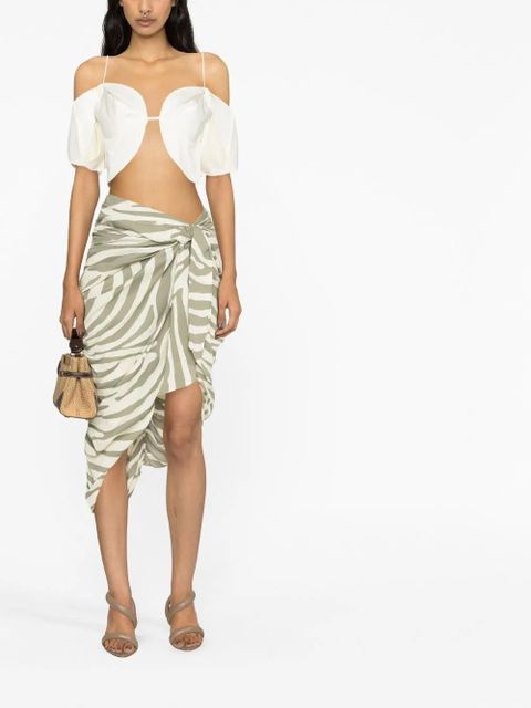 Balmain zebra-print midi skirt - Neutrals - zdjęcie produktu nr 2