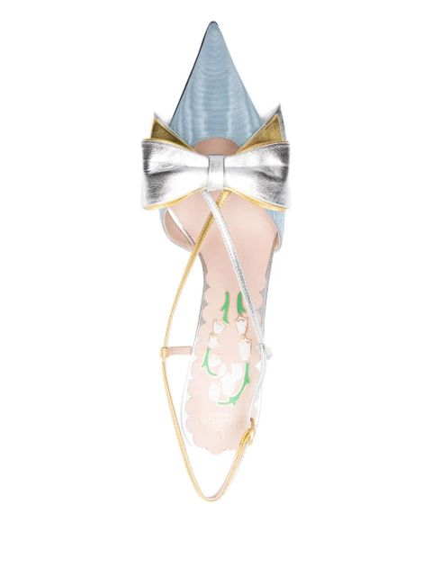 Valentino Garavani 90mm bow-embellished slingback pumps - Blue