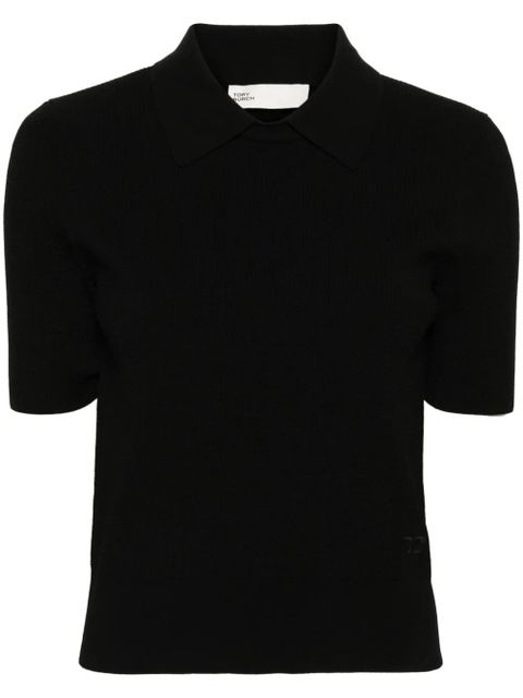 Tory Burch knitted polo top - Black - zdjęcie produktu nr 1