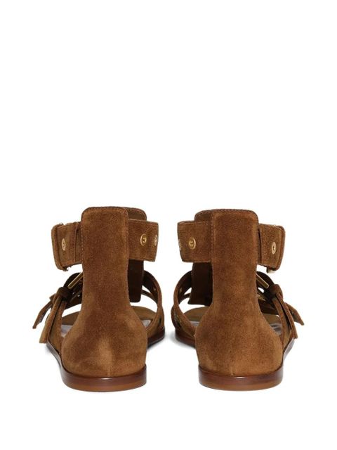 Gianvito Rossi buckle-strap flat sandals - Brown - zdjęcie produktu nr 2