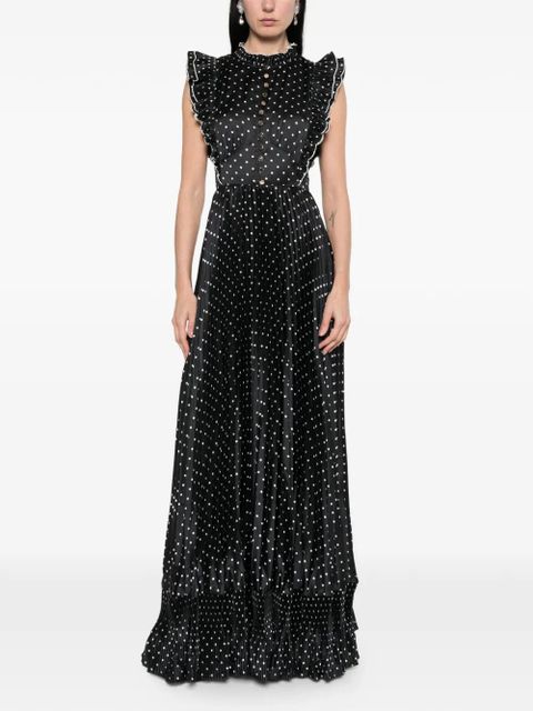 Self-Portrait sleeveless polka dot maxi dress - Black - zdjęcie produktu nr 2