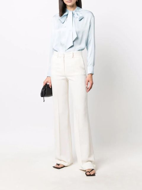 Lanvin ribbon-fastened silk blouse - Blue