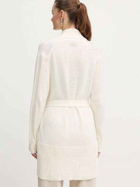 Armani Exchange kardigan z dodatkiem wełny damski kolor beżowy XW000766 AF13774
