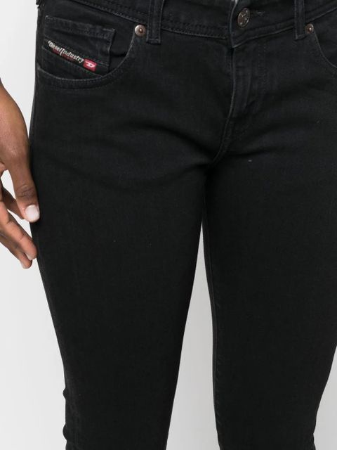 Diesel low-rise flared crop jeans - Black