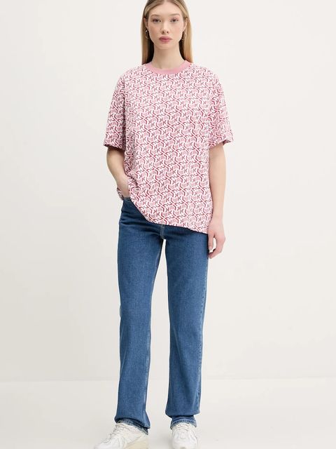 Karl Lagerfeld Jeans t-shirt bawełniany damski kolor różowy A2W17029