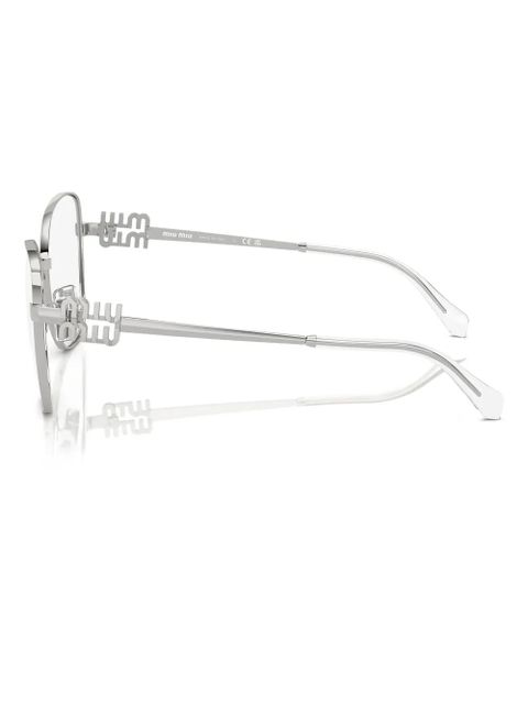 Miu Miu Eyewear cat-eye frame temple-detail glasses - Silver
