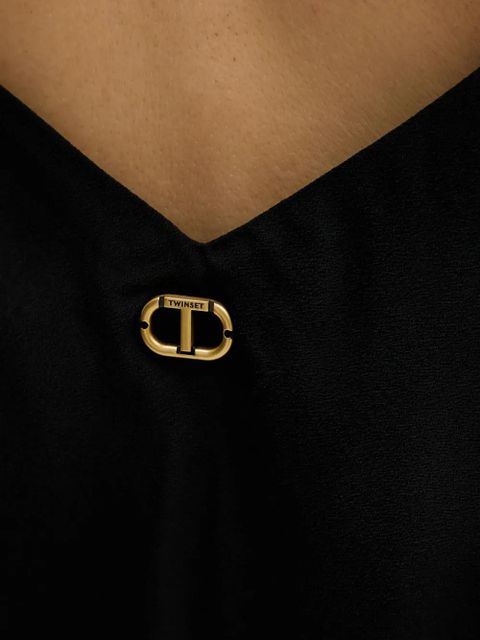 TWINSET lace V-neck top - Black