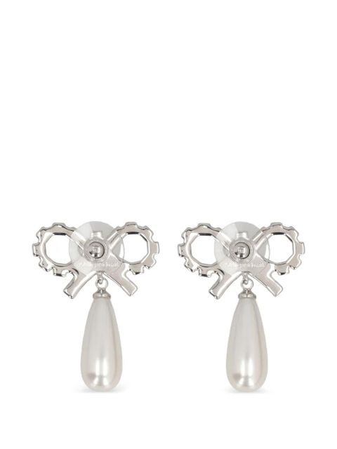 Self-Portrait bow-detail earrings - Silver - zdjęcie produktu nr 2