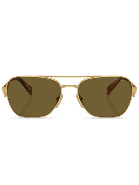 Prada Eyewear triangle-logo pilot sunglasses - Gold - zdjęcie produktu nr 1