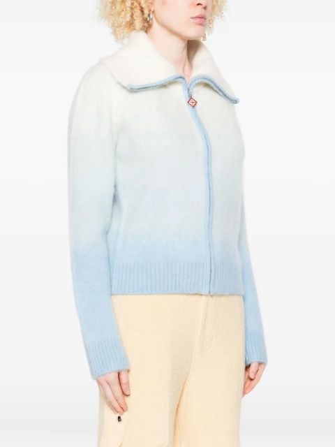 Casablanca gradient zip-up cardigan - Blue