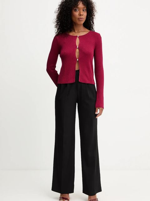 Morgan kardigan damski kolor czerwony lekki MIZOR - zdjęcie produktu nr 2