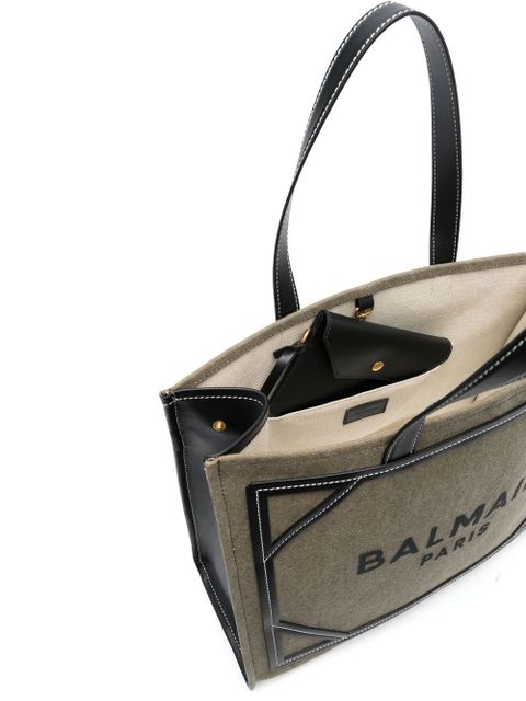 Balmain B-Army canvas tote bag - Green