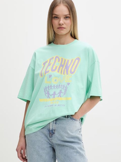 HUGO Blue T-shirt damski bawełniany Oversized_Tee_B - zdjęcie produktu nr 1