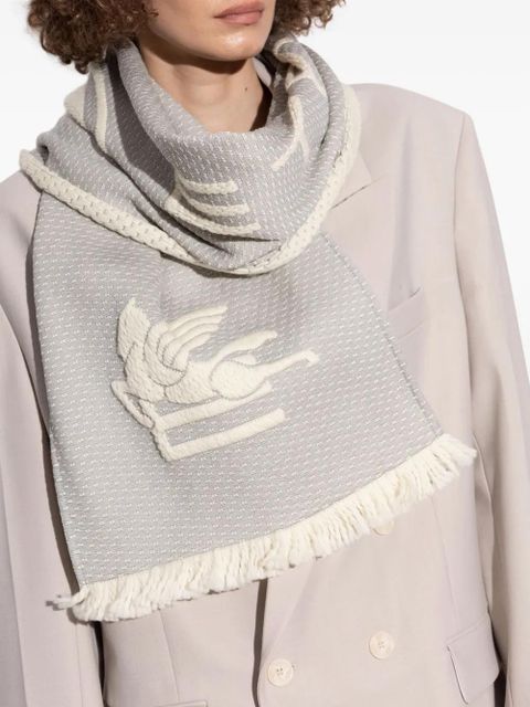 ETRO embroidered scarf - Grey