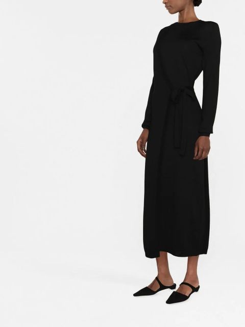 TOTEME side-tie wool midi dress - Black