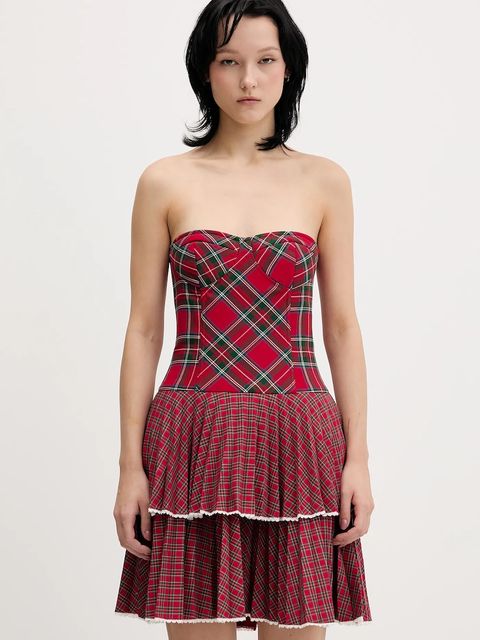 Tommy Jeans sukienka kolor czerwony mini rozkloszowana DW0DW22487 - zdjęcie produktu nr 1