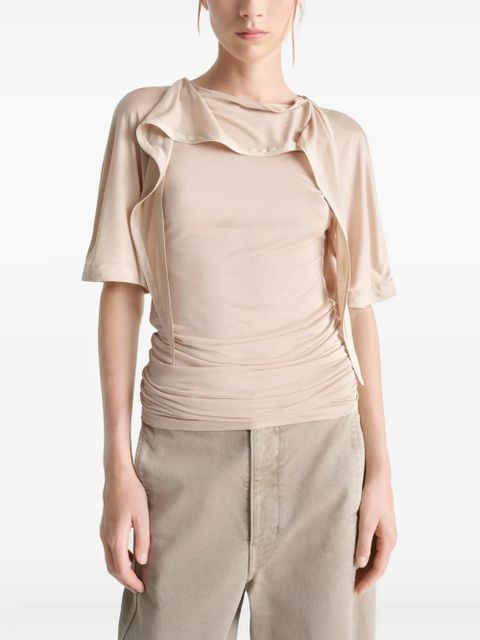 LEMAIRE short sleeve with foulard t-shirt - Neutrals