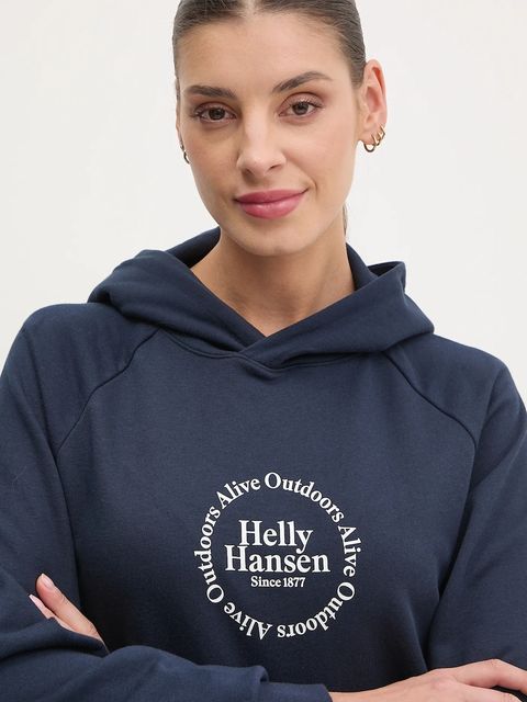 Helly Hansen bluza damska kolor granatowy z kapturem z aplikacją 54239