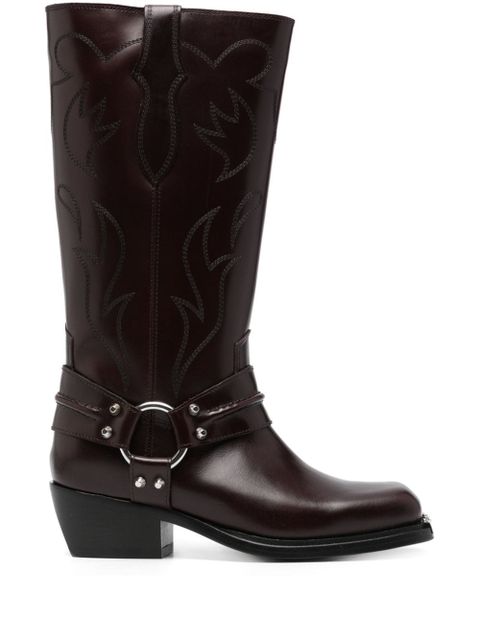 SANDRO 50mm square-toe boots - Red