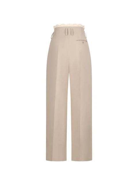 Magda Butrym crochet-trim wide-leg trousers - Neutrals - zdjęcie produktu nr 2