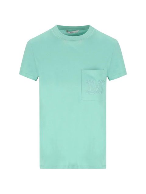 Max Mara chest-pocket embroidered-logo T-shirt - Green - zdjęcie produktu nr 1