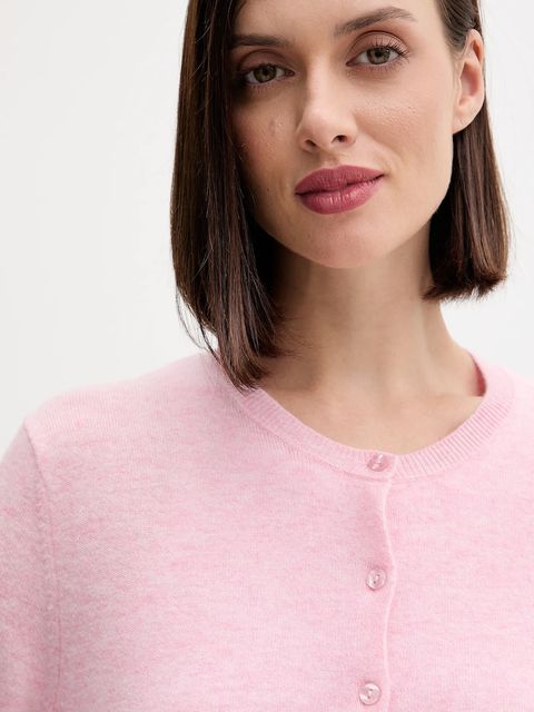 United Colors of Benetton kardigan wełniany kolor różowy lekki