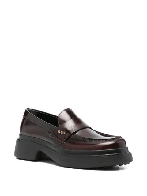 Tod's leather platform loafers - Red - zdjęcie produktu nr 2