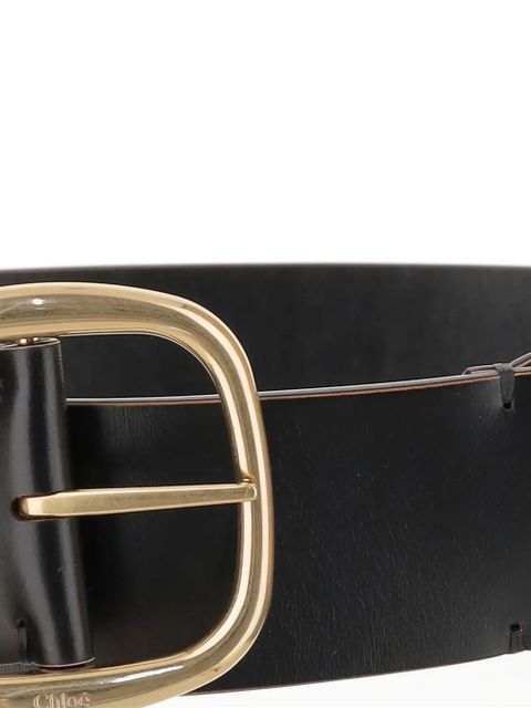 Chloé leather rounded-buckle belt - Black - zdjęcie produktu nr 2