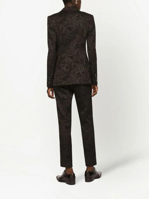 Dolce & Gabbana Turlington floral-jacquard single-breasted blazer - Brown