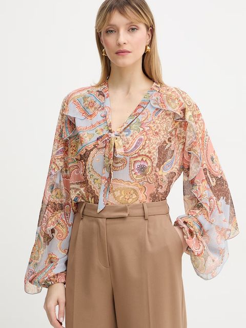 Guess bluzka z falbanką damska PAISLEY - zdjęcie produktu nr 1