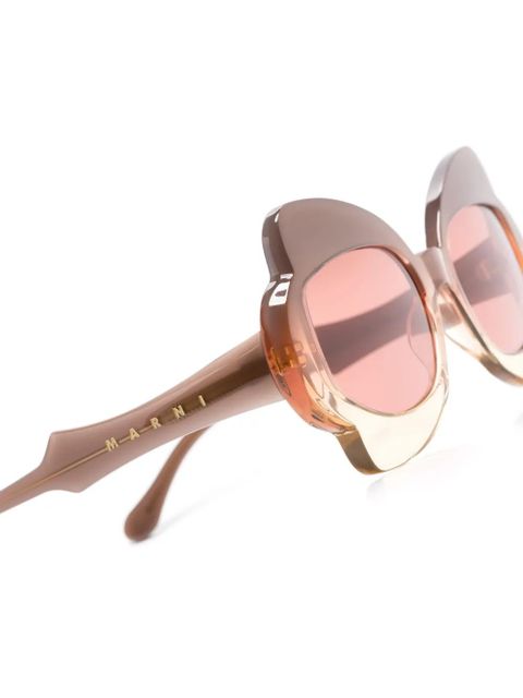 Marni Eyewear Monumental Gate oversize-frame sunglasses - Brown