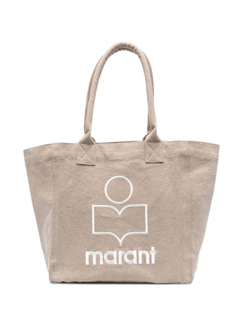 ISABEL MARANT Yenky logo-embroidered tote bag - Neutrals