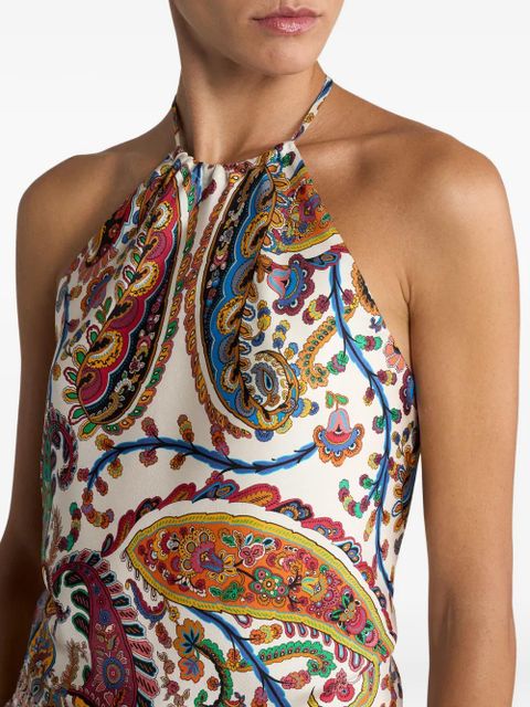 ETRO floral paisley halterneck blouse - Neutrals