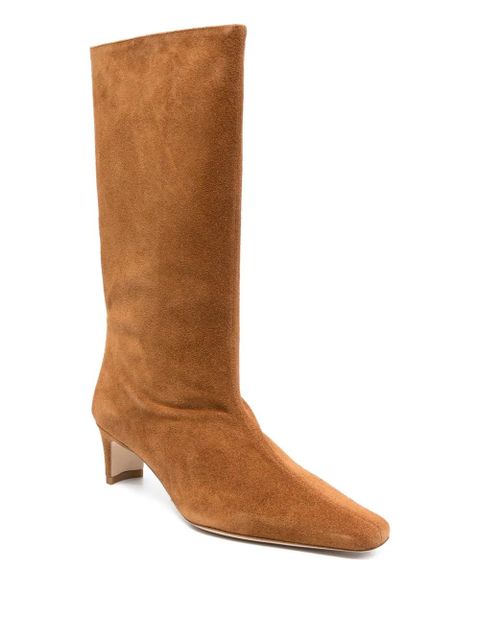 STAUD 60mm Wally suede leather pointed-toe boots - Neutrals - zdjęcie produktu nr 2