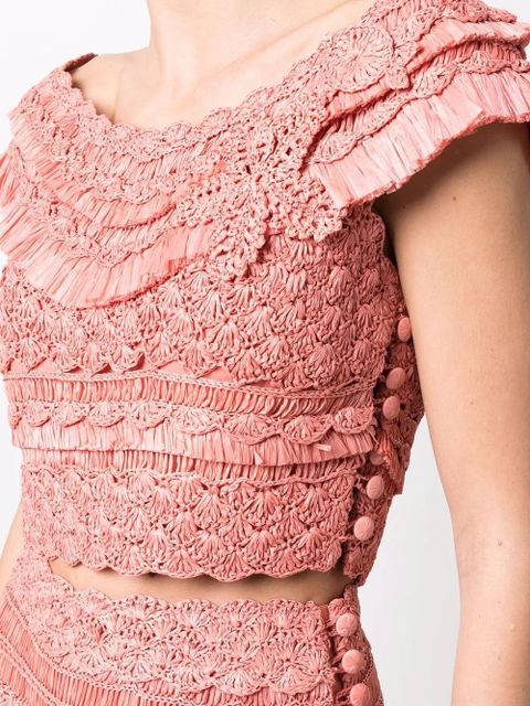 ZIMMERMANN crochet cotton crop top - Pink