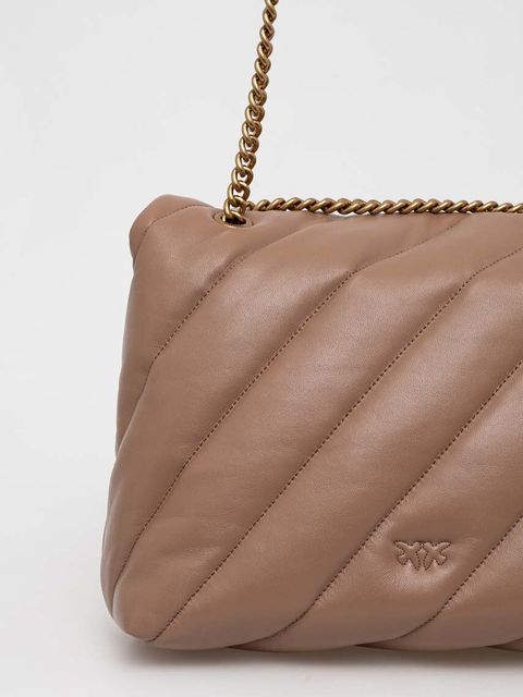 Pinko torebka skórzana kolor brązowy 100037.A0F2