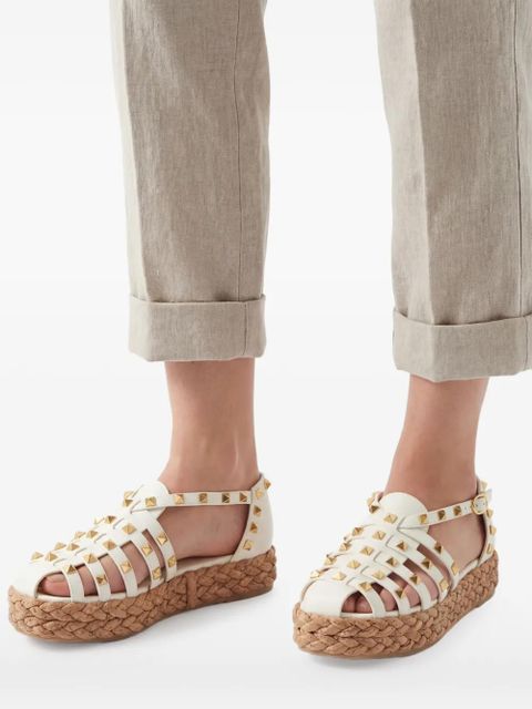 Valentino Garavani Rockstud Fishermen sandals - White