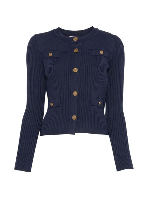 TWINSET ribbed-knit button-up cardigan - Blue - zdjęcie produktu nr 1