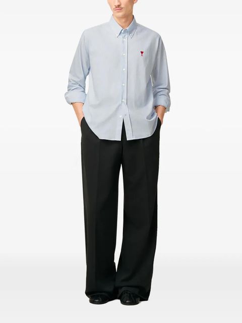 AMI Paris Ami De Coeur button-down cotton shirt - Blue - zdjęcie produktu nr 2