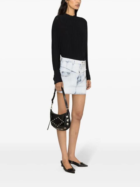 ISABEL MARANT Narjis frayed denim miniskirt - Blue