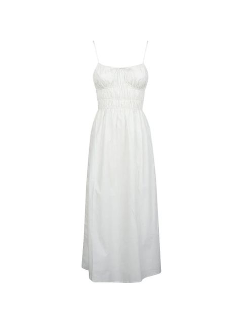 Faithfull the Brand Aya shirred cotton maxi dress - White - zdjęcie produktu nr 1