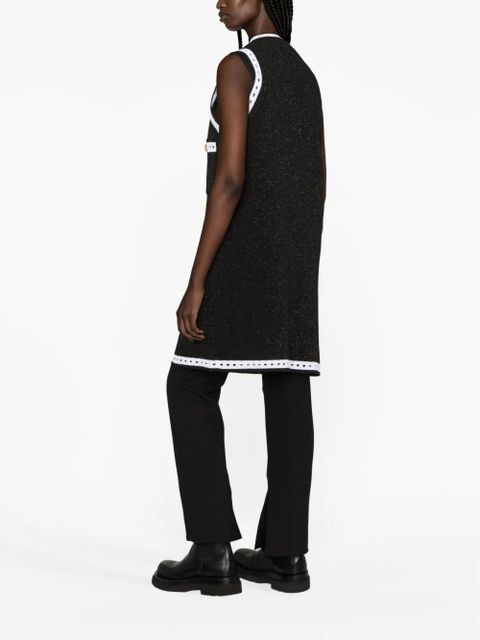 Balmain V-neck contrasting-border cardigan - Black