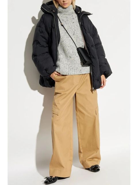 GANNI rear slit roll neck sweater - Grey