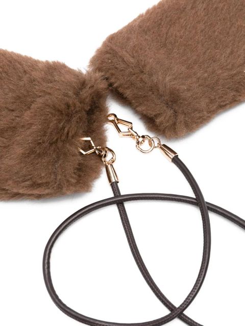 Max Mara teddy-textured gloves - Brown