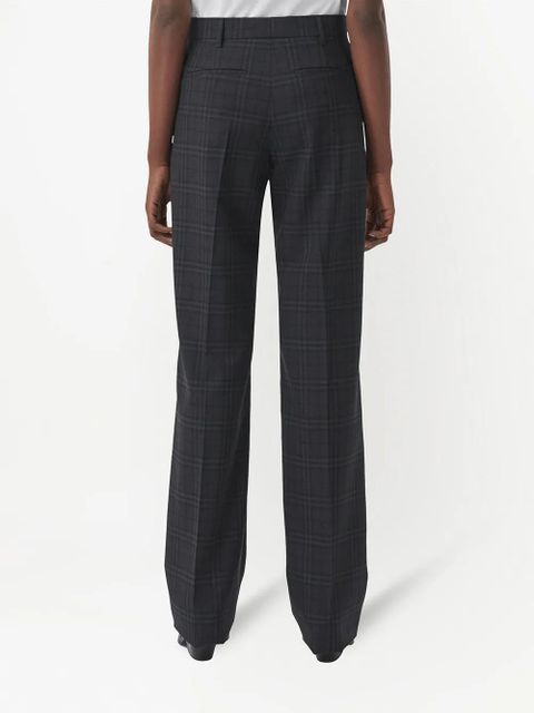 Burberry check wool tailored trousers - Black