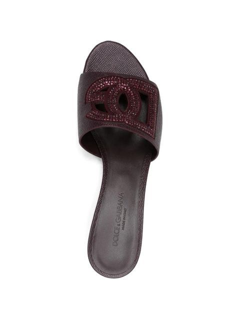 Dolce & Gabbana logo-strass sandals - Purple