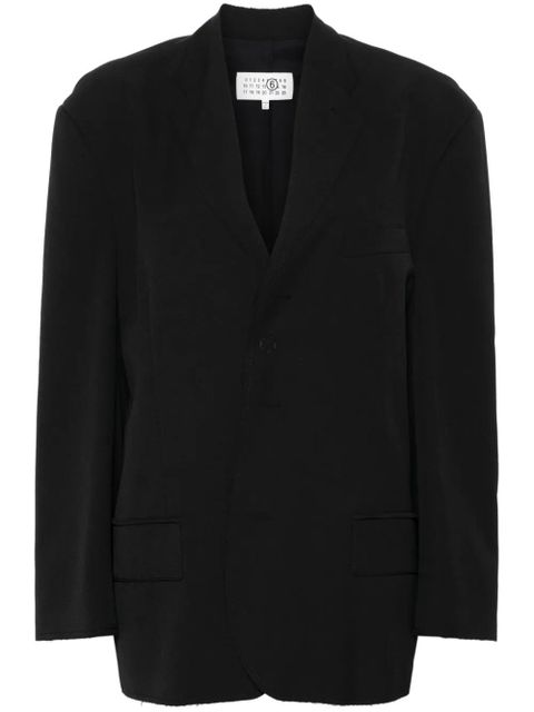 MM6 Maison Margiela raw-cut single-breasted blazer - Black - zdjęcie produktu nr 1