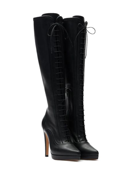 Casadei 100mm Michelle laced boots - Black - zdjęcie produktu nr 2