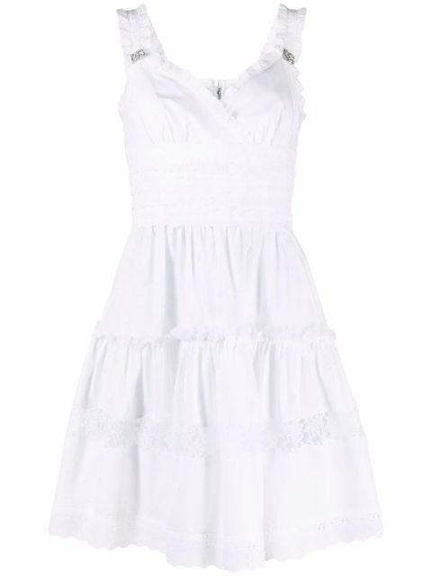 Dolce & Gabbana broderie-anglaise tiered minidress - White - zdjęcie produktu nr 1